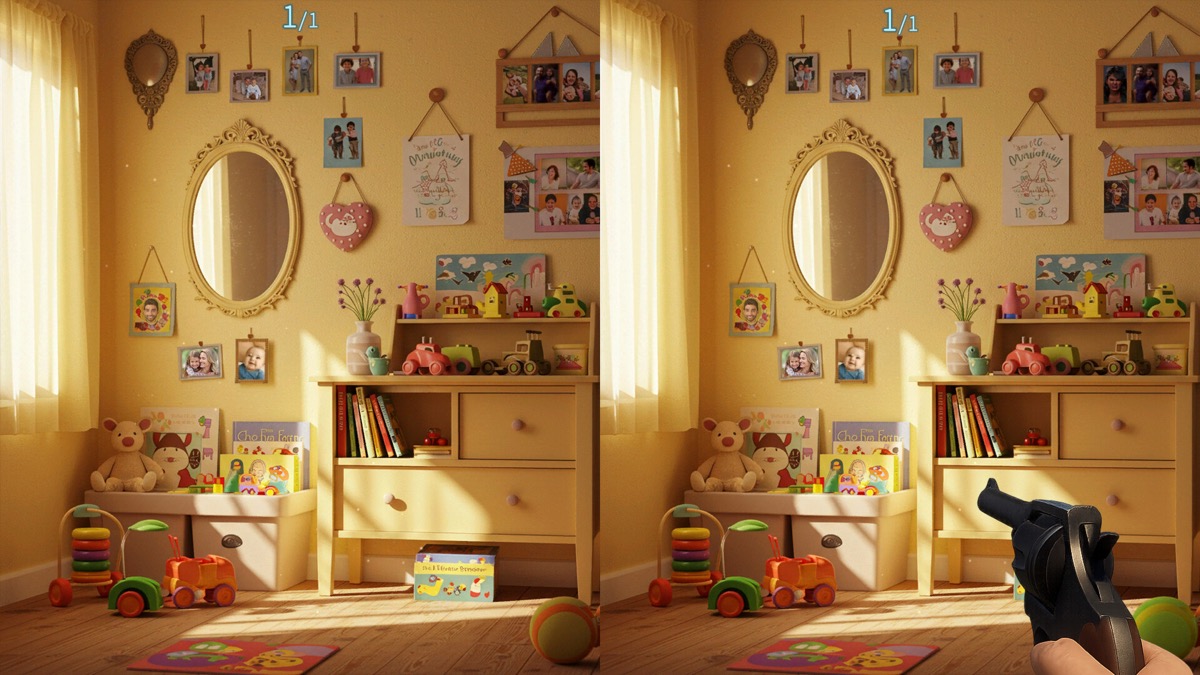 Gameplay from Death Sees Twice: Spot the Difference
