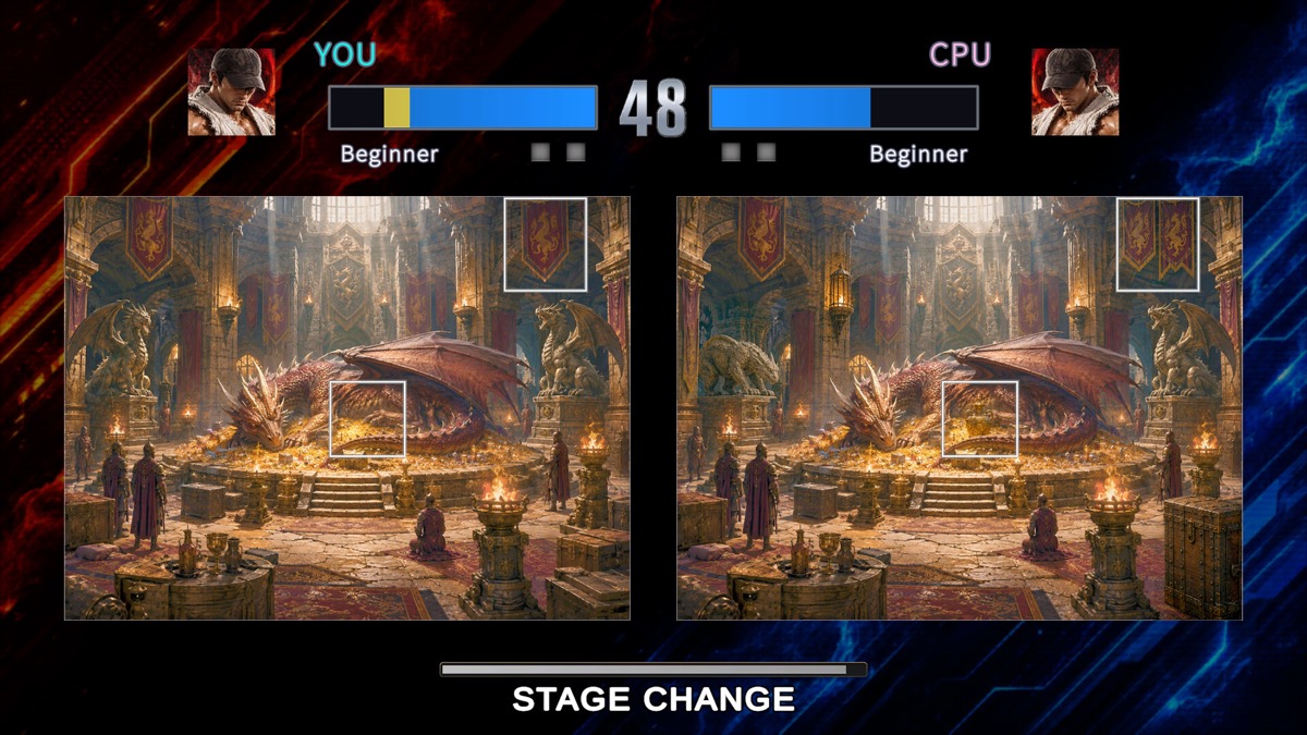 A battle in Spot the Difference Fighter